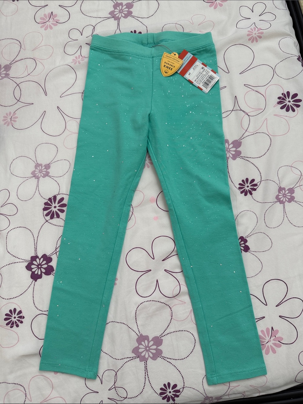 Cat & Jack Teal Sparkle Leggings